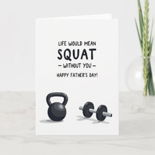 Tarjeta de kettlebell genial para el Día del Padre
