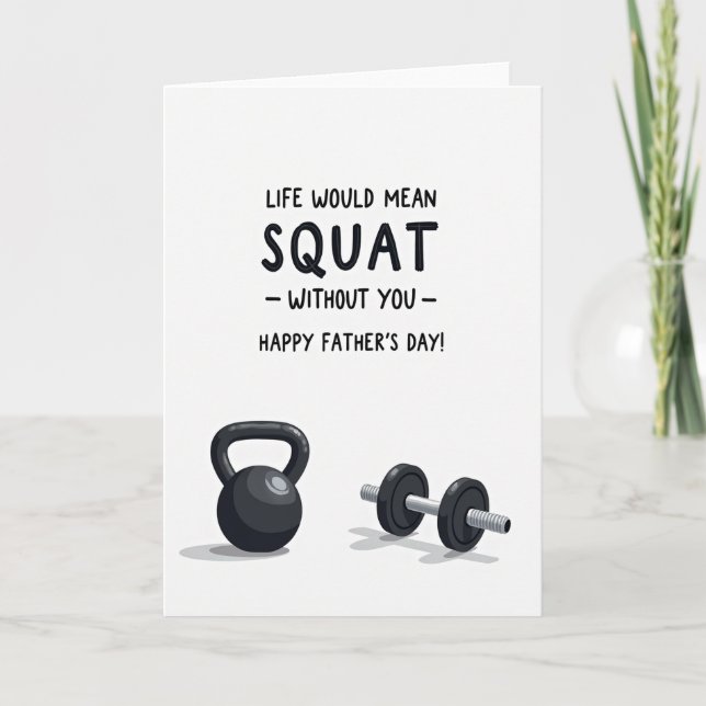 Tarjeta de kettlebell genial para el Día del Padre (Anverso)