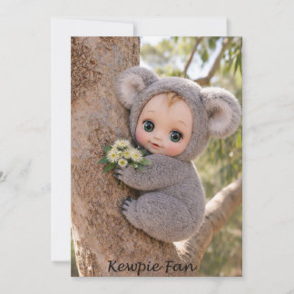 Tarjeta de Kewpie Fan Koala Bebe