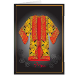 Tarjeta de kimono roja