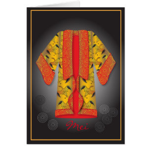 Tarjeta de kimono roja