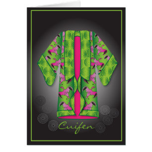 Tarjeta de kimono verde