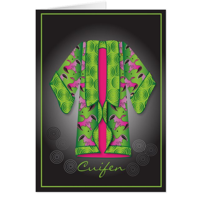 Tarjeta de kimono verde (Frente)