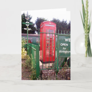 Tarjeta de Kiosk del Teléfono Rojo Británico de Cu