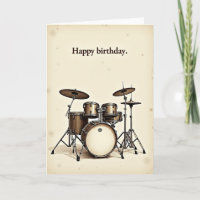 Tarjeta de Kit de Batería de Cumpleaños Ritmo