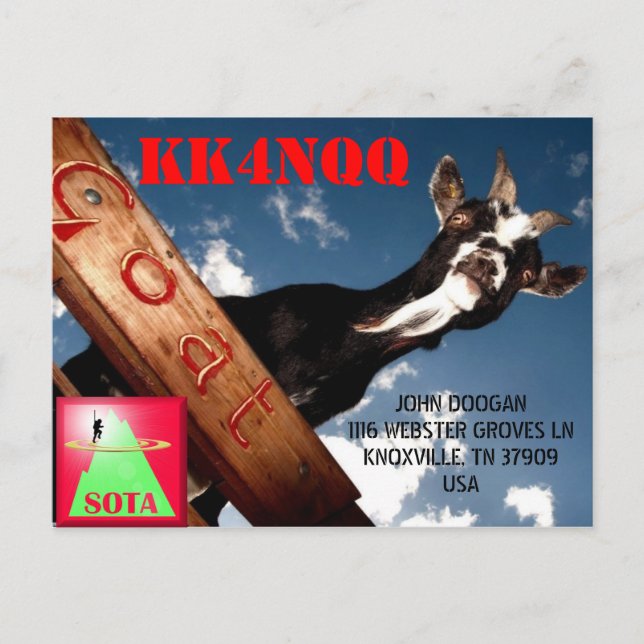 TARJETA DE KK4NQQ QSL (Anverso)