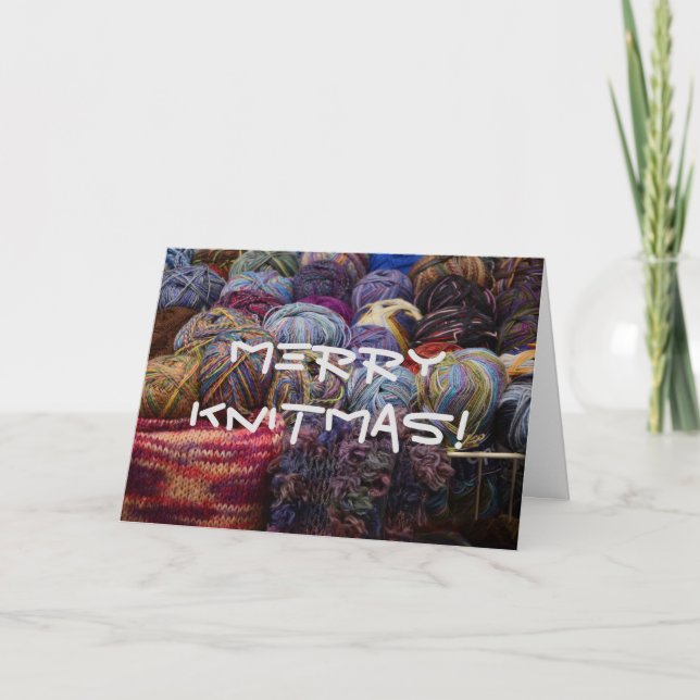 Tarjeta de Knitmas de merry (Anverso)