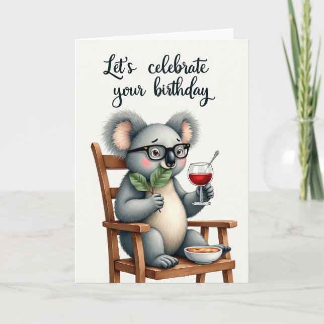 Tarjeta de koala de alegría de cumpleaños (Anverso)