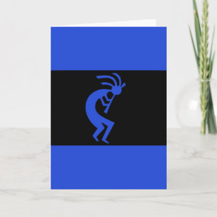 Tarjeta De Kokopelli azul de largo