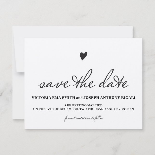 Tarjeta de Kraft Paper Save The Date (Anverso)