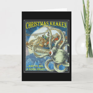 Tarjeta de Kraken del navidad