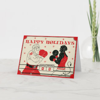 Tarjeta de Krampus del navidad - lucha