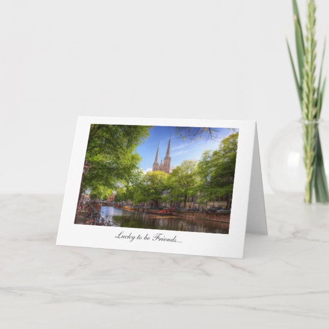 Tarjeta De Krijtberg, Amsterdam - afortunada a ser amigos (Anverso)