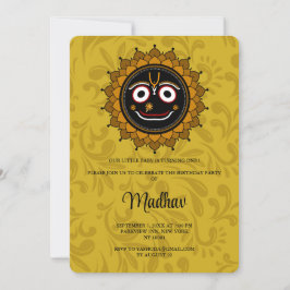 Tarjeta de Krishna linda para cumpleaños - Arte de