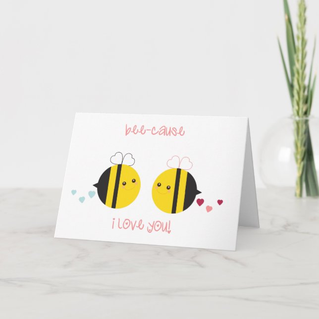 tarjeta de la Abeja-causa te amo (Anverso)