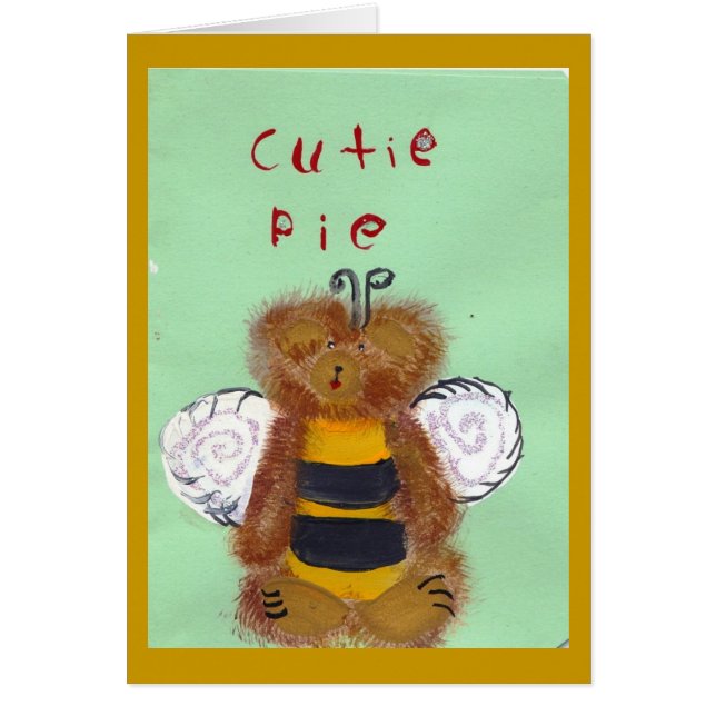 Tarjeta de la ABEJA del OSO de PELUCHE (Frente)