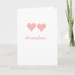 Tarjeta de la abuela con corazones rosas