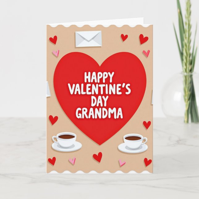 Tarjeta de la Abuela Corazón Rojo (Anverso)