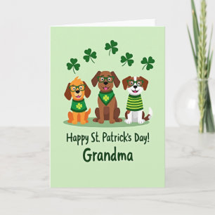 Tarjeta de la abuela de los perros del día de San