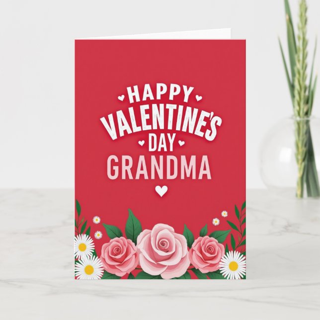 Tarjeta de la abuela del día de San Valentín flora (Anverso)