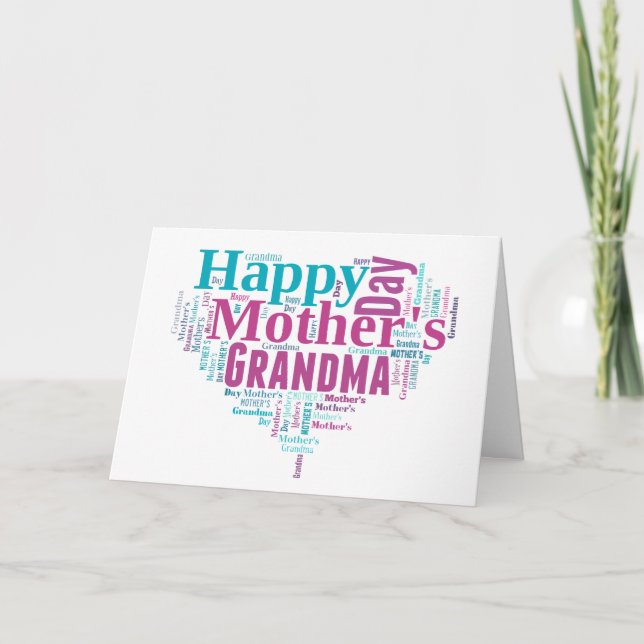 Tarjeta de la abuela Feliz Día de la Madre (Anverso)