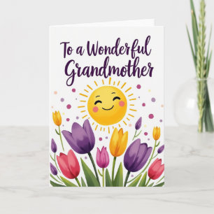 Tarjeta de la Abuela Sol y Flores