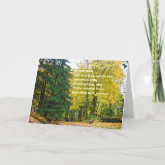 Tarjeta de la acción de gracias con 95:2 del salmo