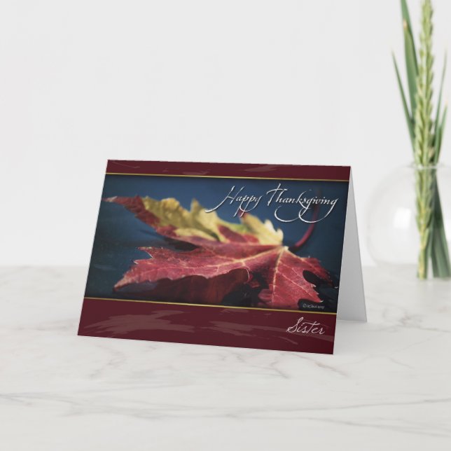 Tarjeta de la acción de gracias de la hoja del (Anverso)