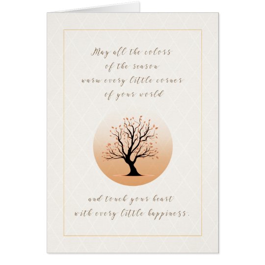 Tarjeta de la acción de gracias del árbol del