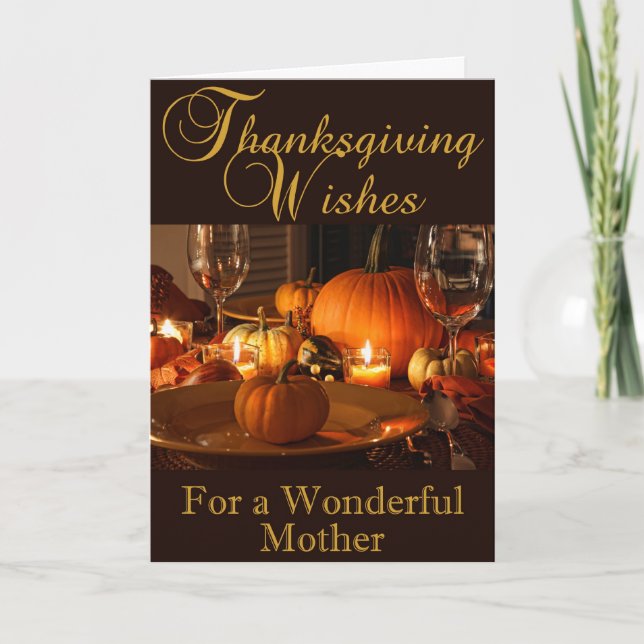 Tarjeta de la acción de gracias para la madre (Anverso)