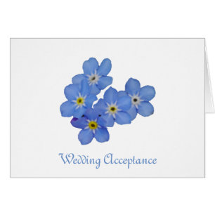 Tarjeta de la aceptación de la boda de la