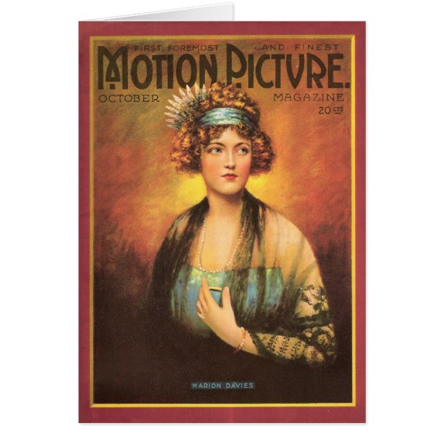 Tarjeta de la actriz de la película muda de Marion (Frente)