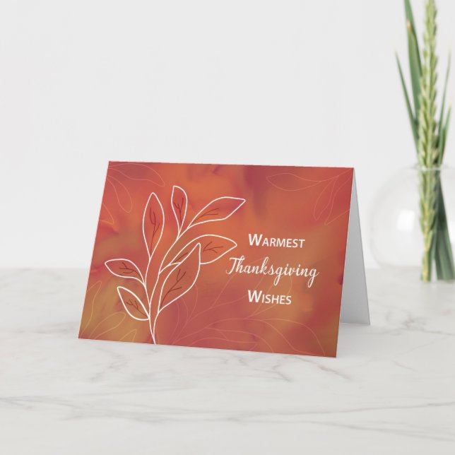 Tarjeta De la acuarela cálida del Día de Acción de Gracias (Anverso)