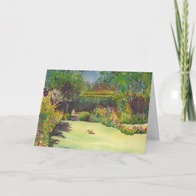 Tarjeta de la acuarela de la original del jardín (Anverso)