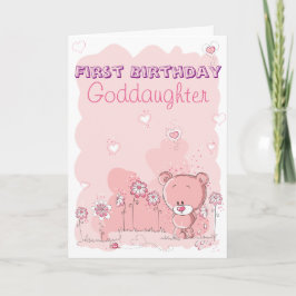 Tarjeta De la ahijada 1r cumpleaños primero del Godparent