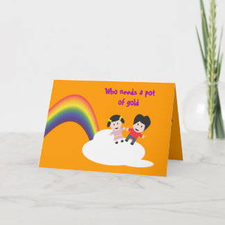 Tarjeta de la amistad del arco iris y de las nubes