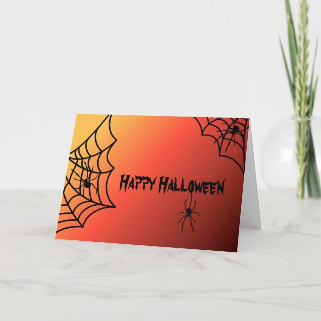 Tarjeta de la araña de Halloween (Anverso)