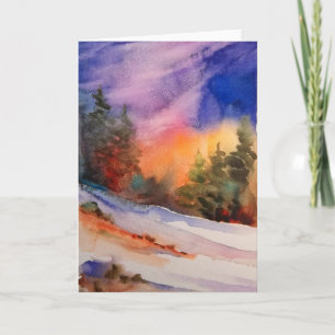 Tarjeta de la aurora boreal