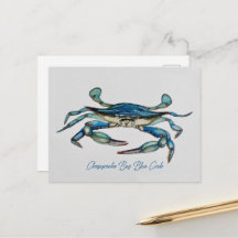 Tarjeta de la Bahía de Chesapeake Blue Crab