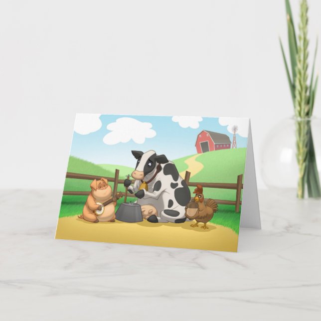 Tarjeta de la banda de jarro del animal del campo (Anverso)