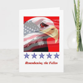 Tarjeta de la bandera americana de Eagle calvo del