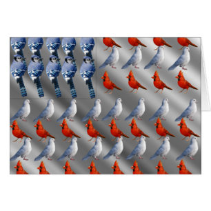 Tarjeta de la bandera americana del pájaro