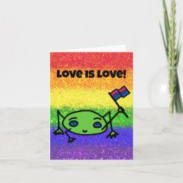 Tarjeta de la bandera bisexual LGBTQIA Amor es Amo