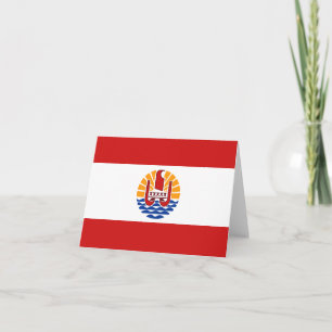 Tarjeta de la bandera de la Polinesia Francesa