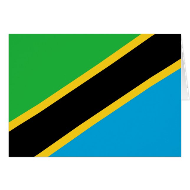 Tarjeta de la bandera de Tanzania (Anverso (Horizontal))
