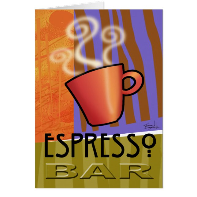 Tarjeta de la barra del café express (Frente)