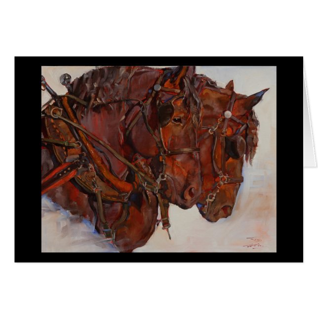 Tarjeta de la bella arte del caballo de proyecto (Anverso (Horizontal))
