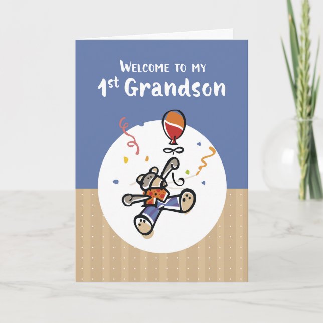 Tarjeta De la bienvenida al Recién nacido del abuelo (Anverso)