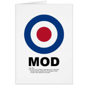 Tarjeta de la blanco de la MOD de los años 60