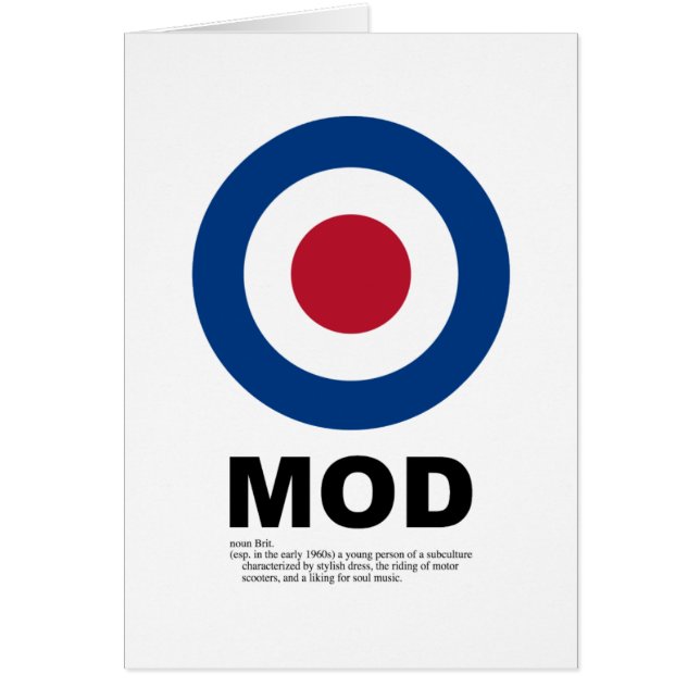 Tarjeta de la blanco de la MOD de los años 60 (Frente)